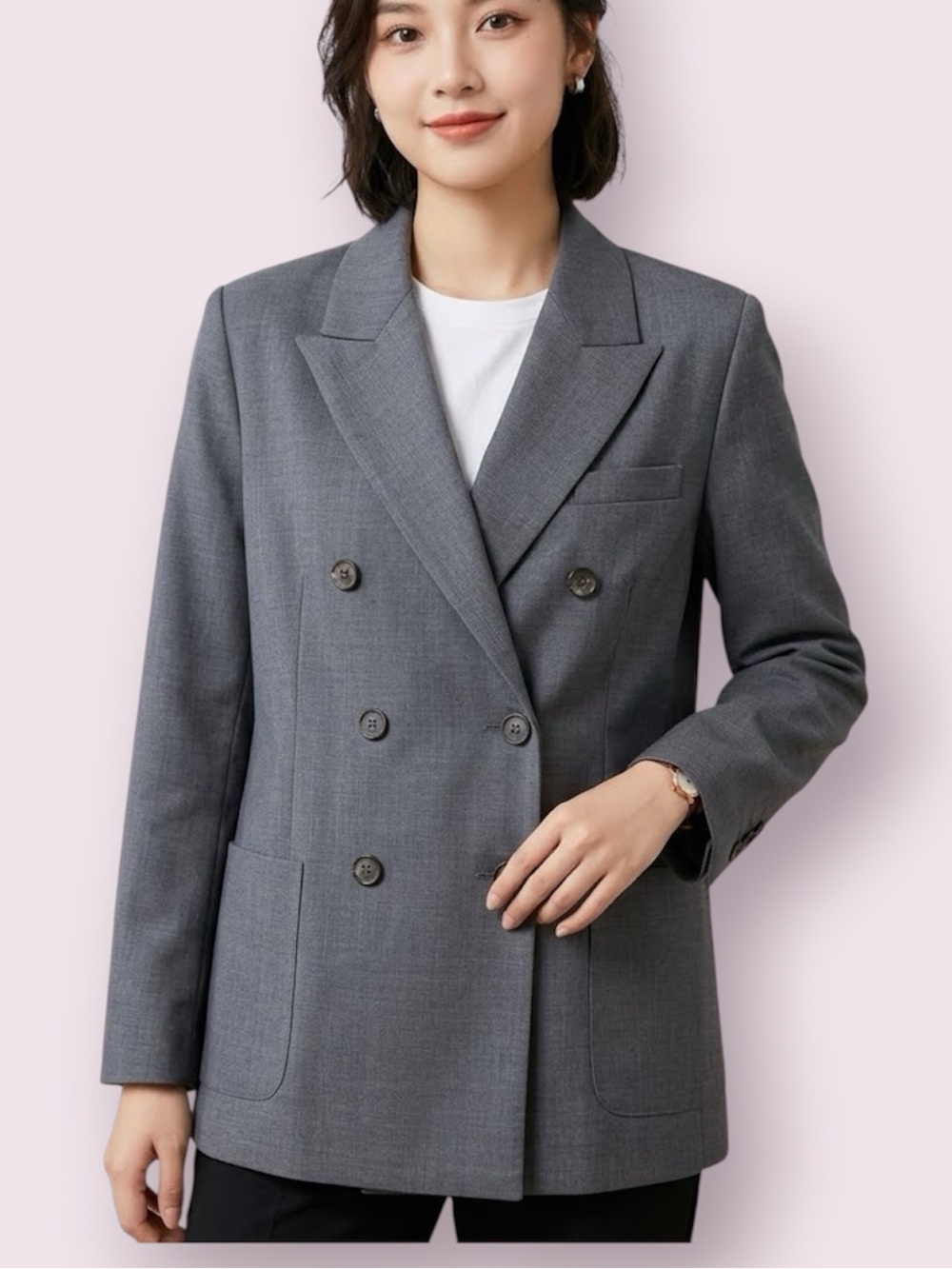 Zara Charcoal Gray Double Breasted Men’s Inspired Blazer Suit Jacket Size XL